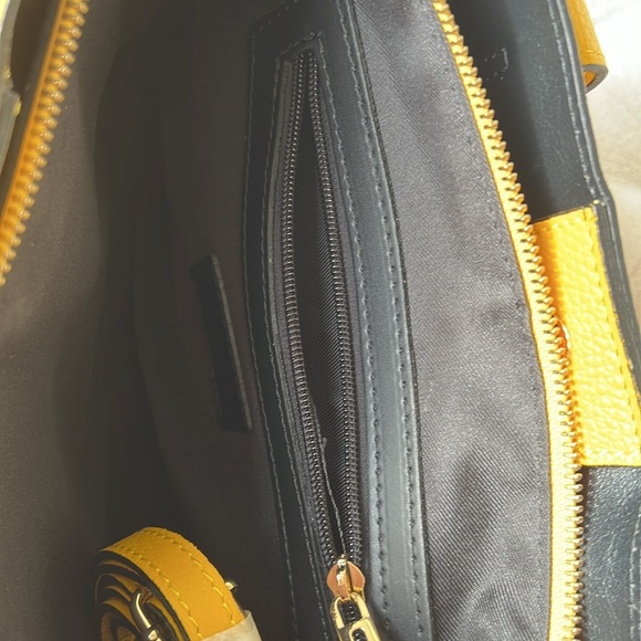 Yellow Genuine Leather Top Handle Handbag - Picture 8 of 13